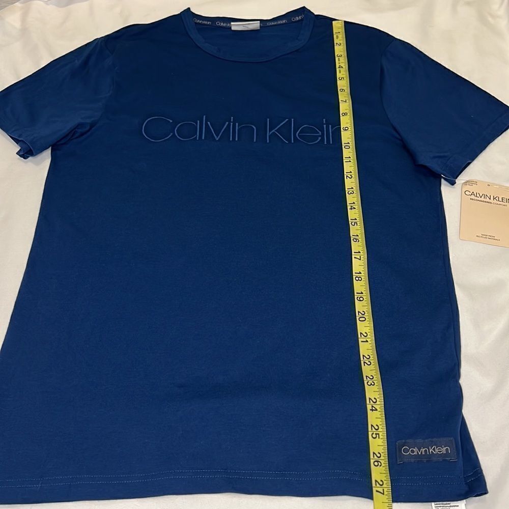 Calvin Klein Men’s Sleepwear Blue Short Sleeve Logo Tee Size Small - Picture 8 of 9